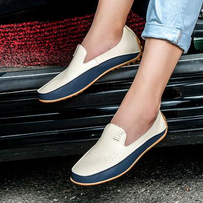 36-47 Yard Men Casual Breathable Microfiber Leather Shallow Mouth Flat Heel Non-Slip Lazy Shoes