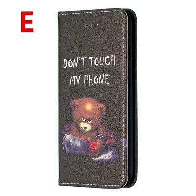 Color Painted Magnetic Closure Cute Cartoon Pattern Side Flip Scratch Resistant PU Leather Wallet Phone Case for Xiaomi Poco X3 NFC