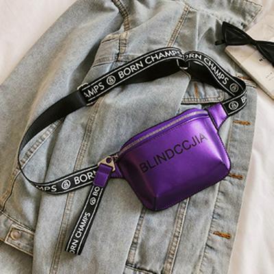 Korean Fashion Leisure Letters PU Leather Single Shoulder Fanny Zipper Waist Bag for Women Girls 