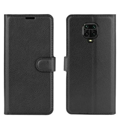 Solid Color Litchi Pattern Shock-Absorption Side Flip PU Leather + Soft TPU Card Slots with Magnetic Buckle and Stand Wallet Case for Xiaomi Redmi Note 9 Pro / Note 9S / Note 9 Pro Max