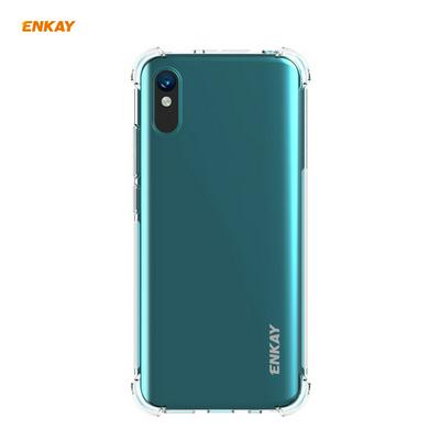 ENKAY Hat-Prince ENK-PC054 Four Corners Thickened Anti-drop Transparent Soft TPU Phone Case with Non-slip Strip for Xiaomi Redmi 9A