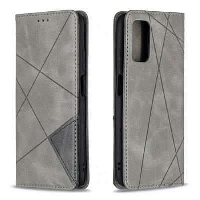 Rhombus Pattern Shockproof PU Leather Wallet Phone Case with Magnetic Closure and Card Slot Wallet Case for Xiaomi Poco M3