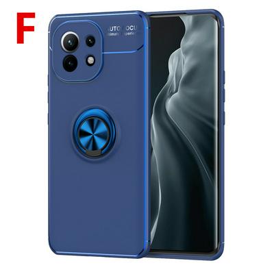 For Xiaomi Mi 11 Metal Ring Bracket All-inclusive Shock Absorption Anti-fall Soft TPU Back Cover Case