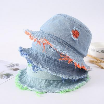 Hat Circumference 46-49cm Denim Rag Harajuku Unisex Children Breathable Personality Sunscreen Fisherman Hat