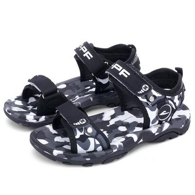 Boy's Beach Sandals Tough Touch Fastener Starp Closure Sports Sandals - Black