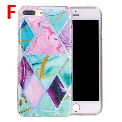 Electroplating Soft TPU Colorful Pattern Anti-fall Shockproof Back Cover Phone Case for iPhone 7 Plus / 8 Plus