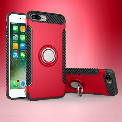 Invisible Ring Bracket Armor Drop-proof Shockproof Car Magnetic Suction Hard PC Back Cover Phone Case for iPhone 7 Plus / 8 Plus