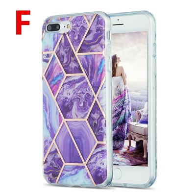 Electroplating Double-sided IMD Stitching Marble Anti-fall Anti-fingerprint Soft TPU Back Cover Phone Case for iPhone 7 Plus / 8 Plus