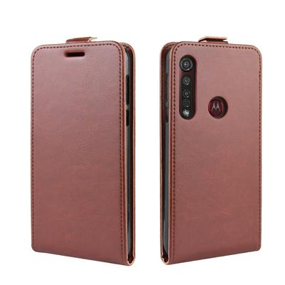 R64 Pattern Single Fold Edge Up and Down Vertical Flip PU Leather + Soft TPU with Magnetic Buckle and Card Slot Case for Motorola Moto G8 Plus