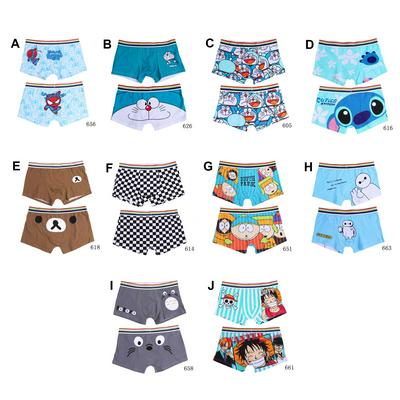 Men's Cotton Briefs Cartoon Design Breathable Medium Rise Underpants - Style B