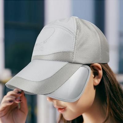 Men's Mesh Baseball Cap Outdoor Sun Hat with Extendable Visor for Summer