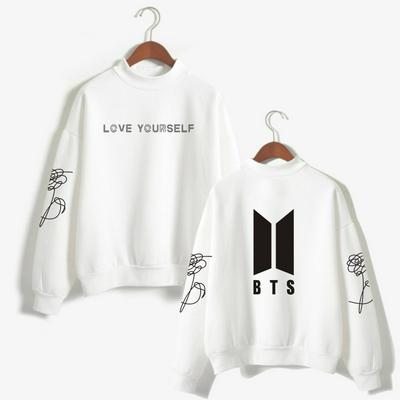BTS Bulletproof Youth League Album Love Yourself Sweater Men and Women Round Neck Winter Cothing Couple Costume Black