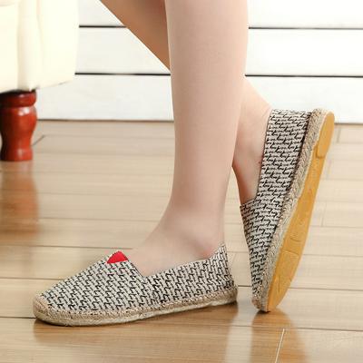Casual Flat Shoes Handmade Lazy Weave Shoes Espadrilles Simple Breathable Couple Fisherman Shoes