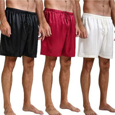 Large Size Solid Color Silk Beach Loose Trousers Men's Pajamas Sleepwear Homewear Pajama Loungewear Underwear for Man