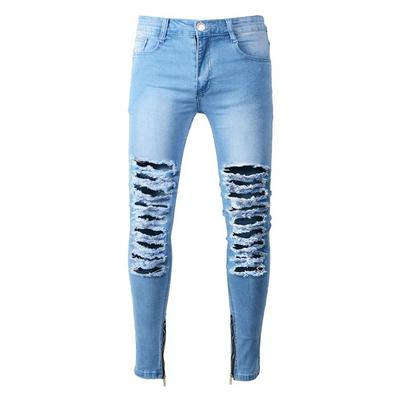 Men Clothing Hip Hop Sweatpants Skinny Denim Pants Zipper Jeans Mens Casual Men Jeans  