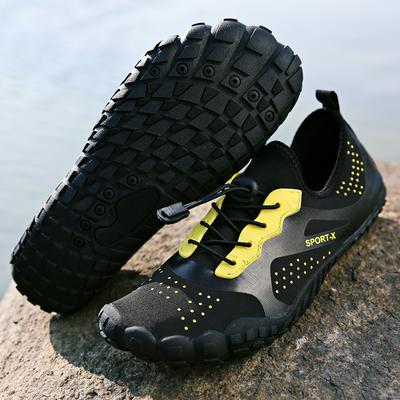 35-47 Yard Men's Sneaker Barefoot Water Shoes Breathable Cotton Upper and Non-slip Rubber Sole-Black