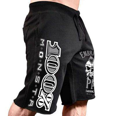 Men's  Fashionable Cotton Shorts Loose Fit Fitness Bodybuilding Sports Pants Drawstring Fitness Exercise Shorts