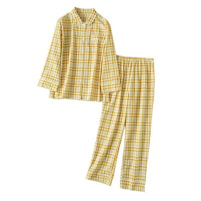Women's Long Sleeve Cotton Sleepwear Button Down Plaid Nightwear