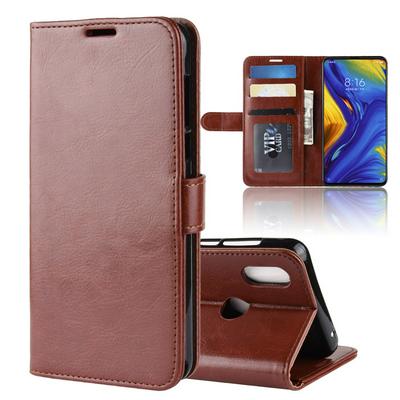 R64 Pattern Single Fold Edge Side Flip Shockproof PU Leather + Soft TPU Card Slots with Picture Frame and Stand Wallet Protective Case for Xiaomi MI Mix 3 