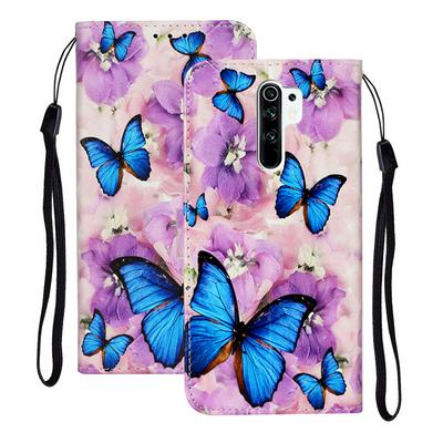 Relief Color Painting Side Flip Scratch Resistant PU Leather Wallet Phone Protective Case with Stand and Wrist Strap for Xiaomi Redmi 9