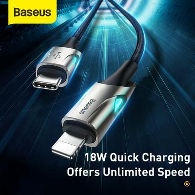 Beth Fish Eye 1m 18W PD Quick Charge with Light Type-C for 8 Pin Interface Data Cable