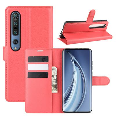 Litchi Pattern Side Flip Shockproof PU Leather + Soft TPU Card Slots with Magnetic Buckle and Stand Wallet Case for Xiaomi Mi 10 Pro 5G / Mi 10 5G