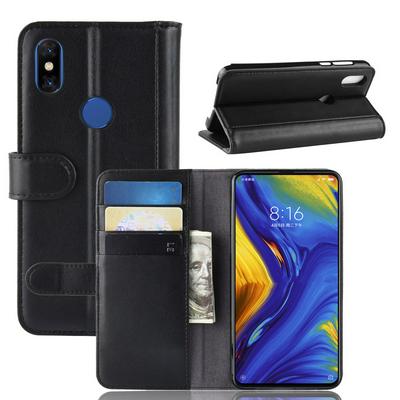 Lichee Pattern Side Flip Wallet Style PU Leather + Soft TPU Card Holder with Stand and Magnetic Buckle Case for Xiaomi MI Mix 3