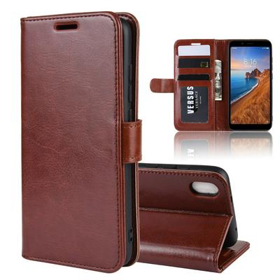 R64 Pattern Single Fold Edge Side Flip Shockproof PU Leather + Soft TPU Card Slots with Picture Frame and Stand Wallet Protective Case for Xiaomi Redmi 7A