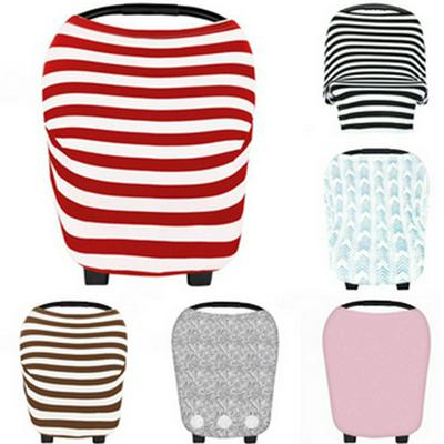 Stripe Pattern Multi-Use Cotton Lightweight and Breathable Baby Car Seat Cover Breastfeeding Scarf Infant Car Seat Canopy Nursing Cover 