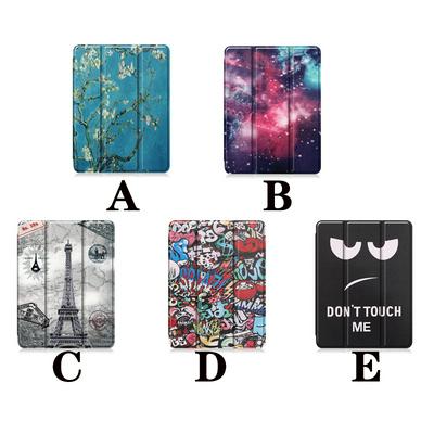 Colored Painting Tri-Fold Folding Auto Sleep Wake Function PU Leather + Soft TPU with Pen Slot inside Stand Protective Case for iPad Pro 11 (2020)