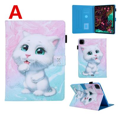 Colored Painting Shockproof Side Flip PU Leather + Soft TPU Pen Slot Card Slots with Magnetic Buckle and Stand Wallet Protective Case for iPad Pro 11 (2020) (2018)