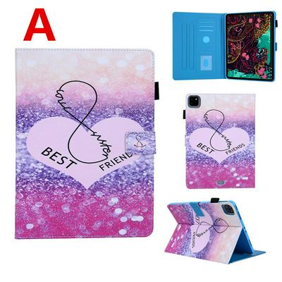 Colored Painting Shockproof Side Flip PU Leather + Soft TPU Pen Slot Card Slots with Magnetic Buckle and Stand Wallet Protective Case for iPad Pro 11 (2020) (2018)