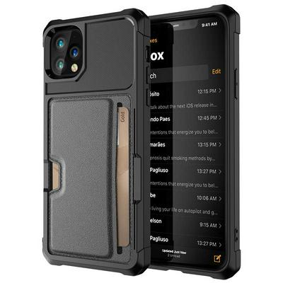 For iPhone 12 Pro Max ZM02 Four Corners Anti-drop PU Leather Coated TPU Case Card Slot Phone Shell