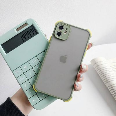 For iPhone 12/12 Pro(6.1) Fine Hole Frosted Four Corner Anti-fall Shockproof Hard PC Back Cover Case
