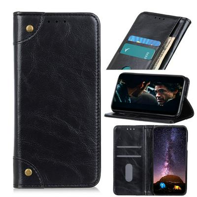 For iPhone 12 Mini (5.4) Magnetic Closure Premium Genuine Leather Pattern Flip Wallet Case with Card Slot & Stand Function