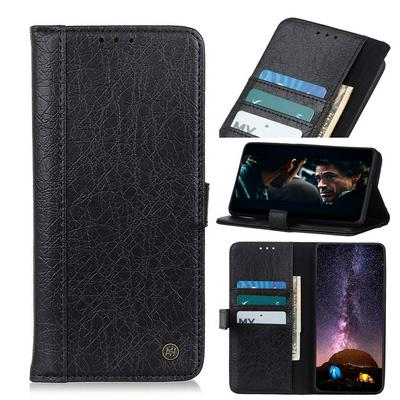 For Samsung Galaxy A02s Rhinoceros Pattern Scratch Resistant Wallet Leather Case with Card Slot & Stand Function