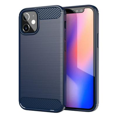 For iPhone 12 mini(5.4) Carbon Fiber Drawing Series Scratch Resistant Shock Absorption Soft TPU Back Cover Case