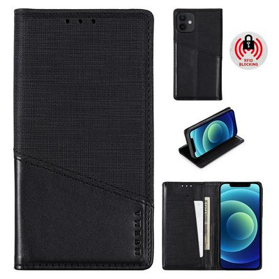 For iPhone 12 mini(5.4) Splicing Solid Color Magnetic Closure Shockproof Flip Leather Case with Card Slot & Stand Function