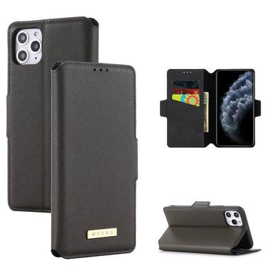 For iPhone 11 Pro Max(6.5) Cross Grain Oil Edge Dual-layer Shockproof Flip Leather Case with Card Slot & Stand Function