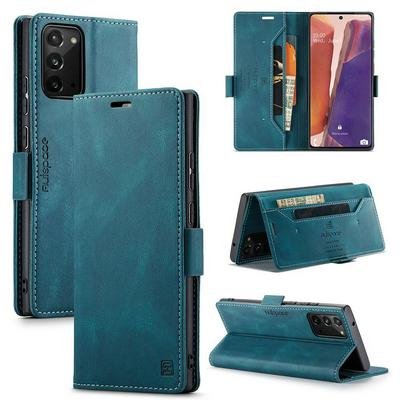 For Samsung Galaxy Note20 Retro Frosted Soft Leather + TPU Bottom Shell Flip Wallet Case with Card Slot & Stand Function