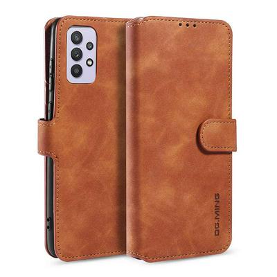 For Samsung Galaxy A32 5G Retro Pattern Scratch Resistant Magnetic Buckle Flip Leather Case with Card Slot & Stand Function