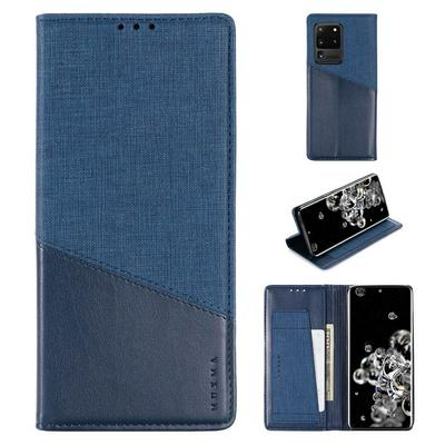 For Samsung Galaxy S20 Ultra Splicing Solid Color Magnetic Closure Shockproof Flip Leather Case with Card Slot & Stand Function
