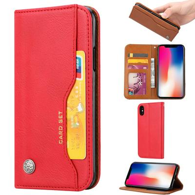 For iPhone XS Max 6.5 Classic Knead Skin Pattern Magnetic Closure Anti-drop Flip Leather Case with Card Slot