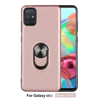 For Samsung Galaxy M51 Two-in-one 360 Rotating CD Texture Soft TPU Back Cover Case with Metal Plating Bracket