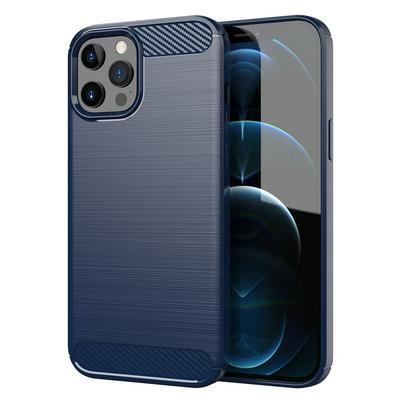 For iPhone 12 Pro Max(6.7) Carbon Fiber Drawing Series Scratch Resistant Shock Absorption Soft TPU Back Cover Case