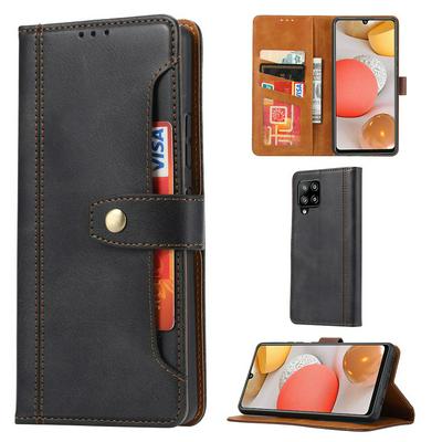 Calf Texture Flip Leather Case for Samsung Galaxy A42 5G All-inclusive Anti-drop Wallet Style Cover with Card Slots