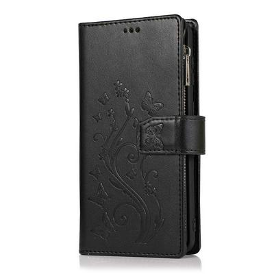 For Samsung Galaxy S21+ 5G Embossed Multiple Card Slots Zipper Bag Flip Leather Case with Card Slot & Stand Function