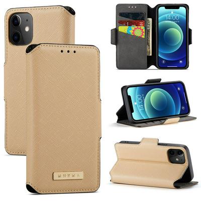 For iPhone 12/12 Pro(6.1) Cross Grain Oil Edge Dual-layer Shockproof Flip Leather Case with Card Slot & Stand Function