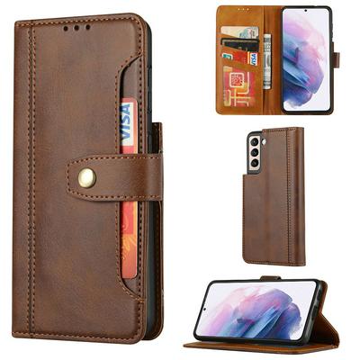 Calf Texture Flip Leather Case for Samsung Galaxy S21 5G All-inclusive Anti-drop Wallet Style Cover with Card Slots