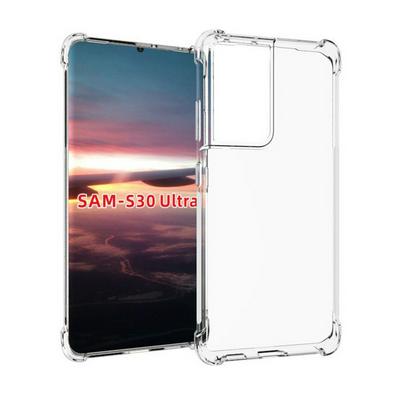 Anti-Fingerprint Non-Slip Waterproof Four Corners Shockproof Transparent Soft TPU Back Cover Protective Case for Samsung Galaxy S21 Ultra